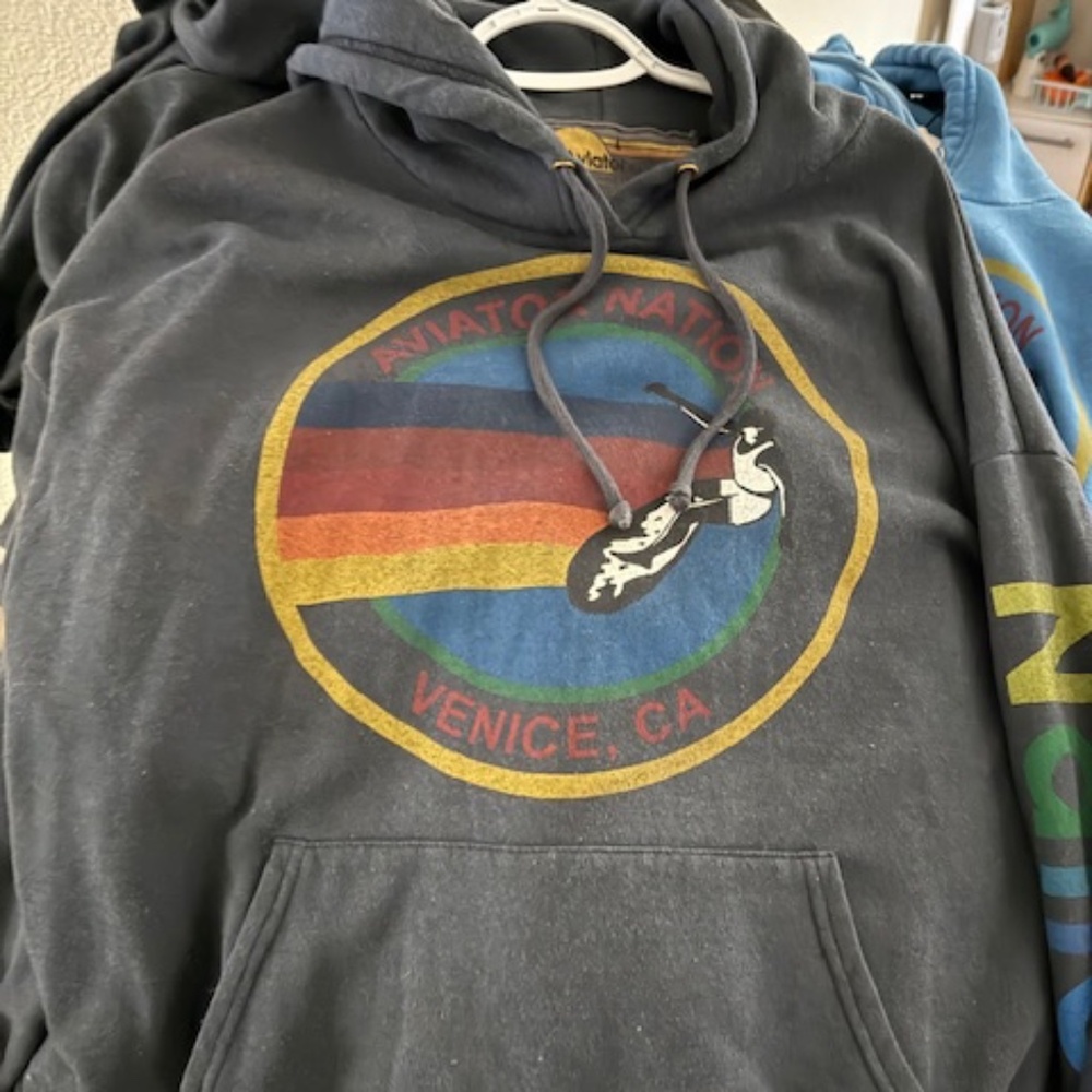 Aviator Nation charcoal venice sweatshirt and matching sweats L-XL